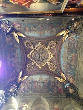 One of many spectacular vaulted ceilings in the Louvre.