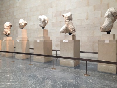 Ancient statues from the Parthenon exhibit. 
